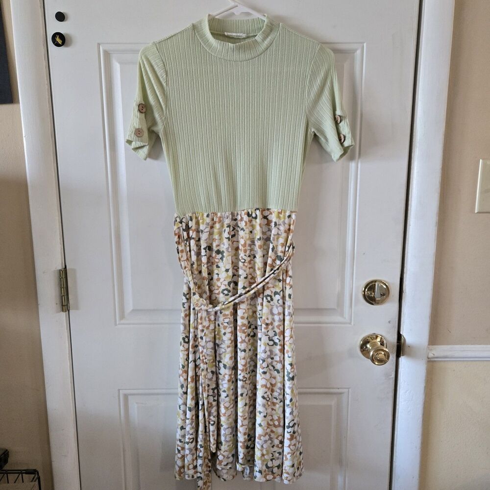 Reborn J Floral Maxi Dress Womens Small Casual Summer Dress Tie Waist Pullover